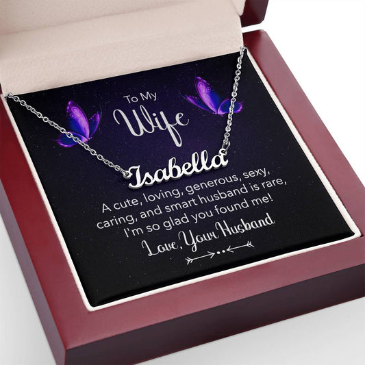 Wife You Found Me Name Necklace